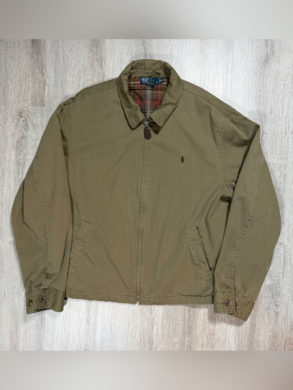 Ralph Lauren Olive Green Harrington-Style Bomber Jacket
